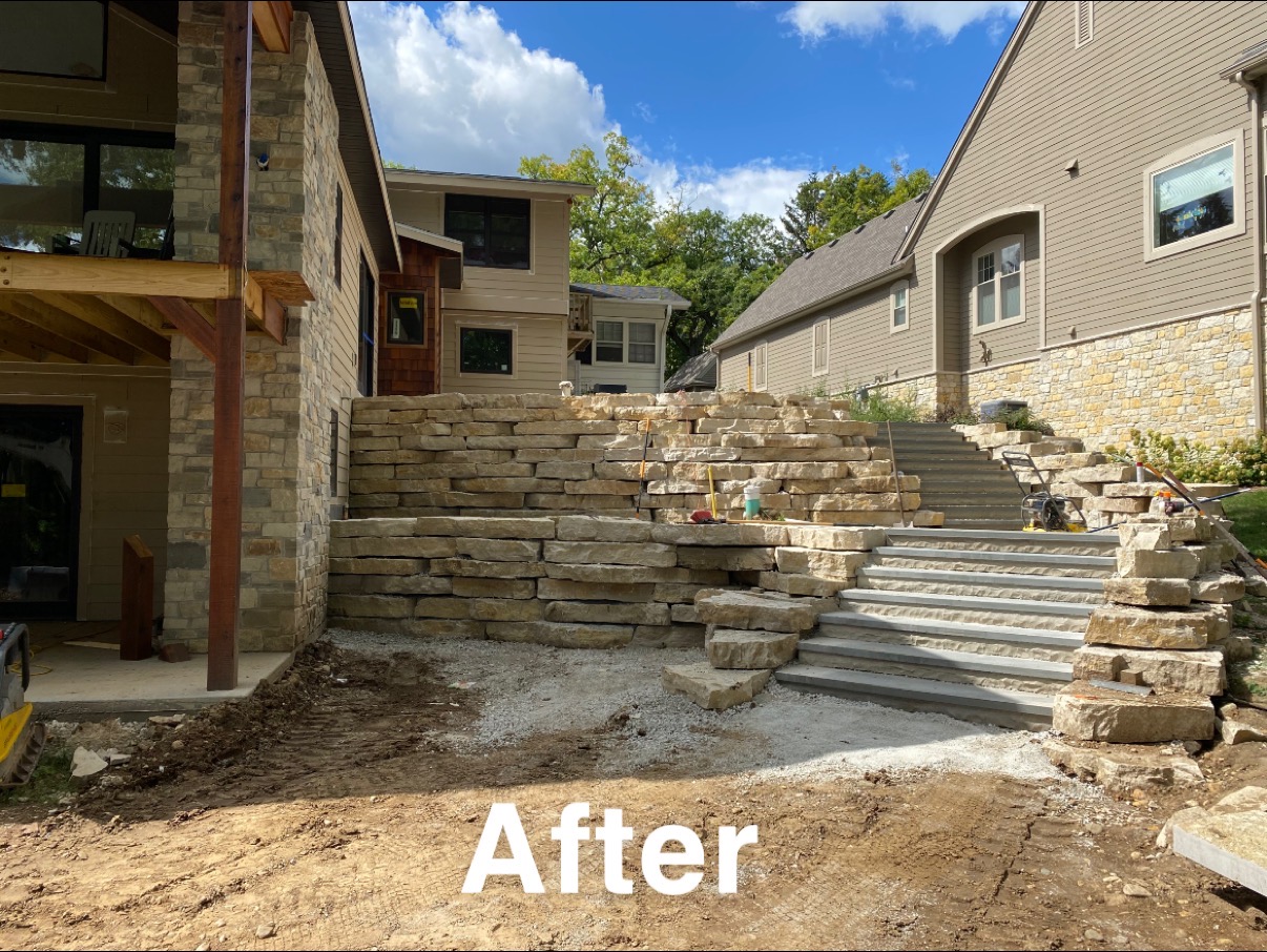hardscape customers property after project was completed