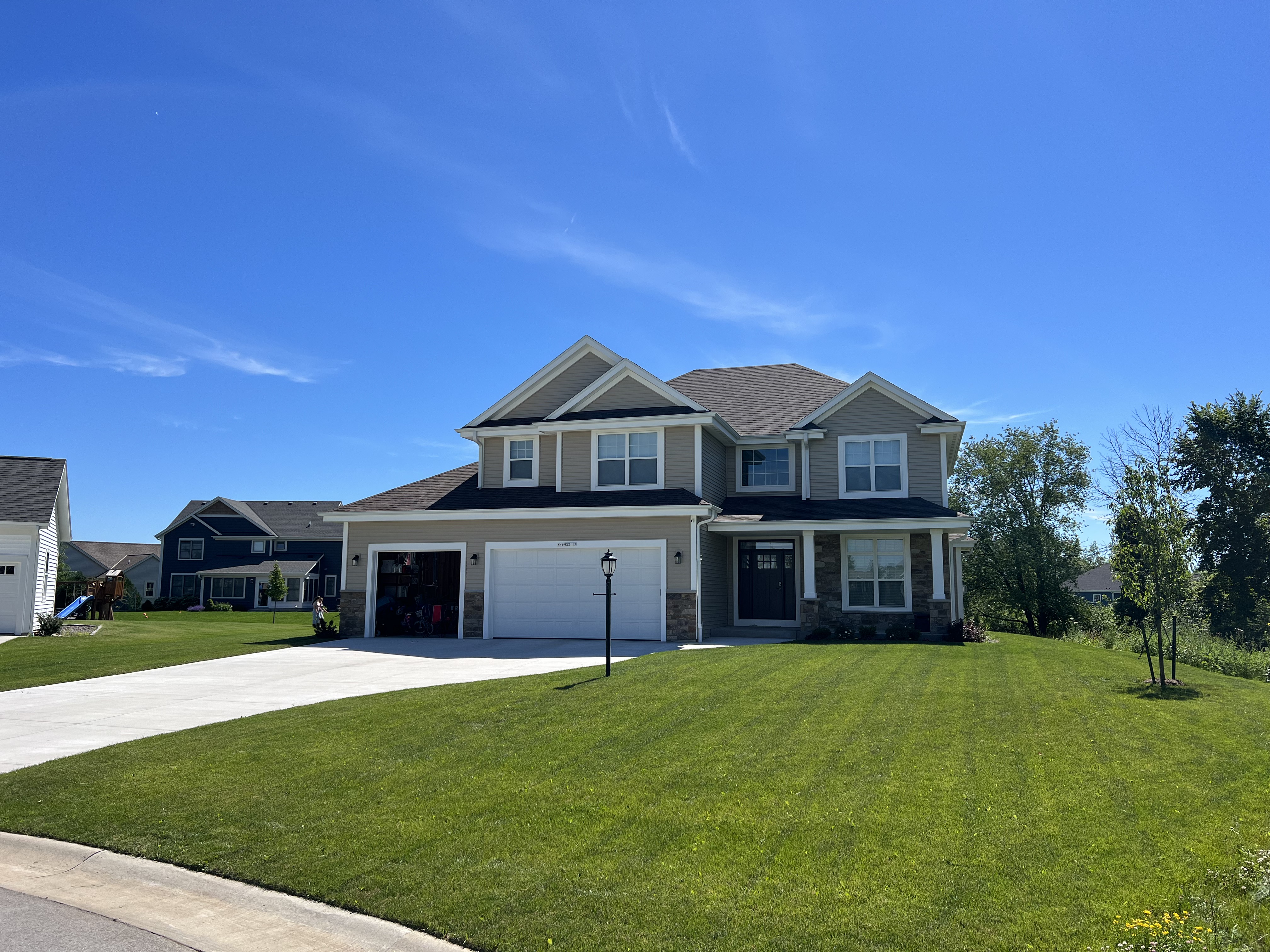 Completed lawn installation and landscaping by ASP Landscape Service
